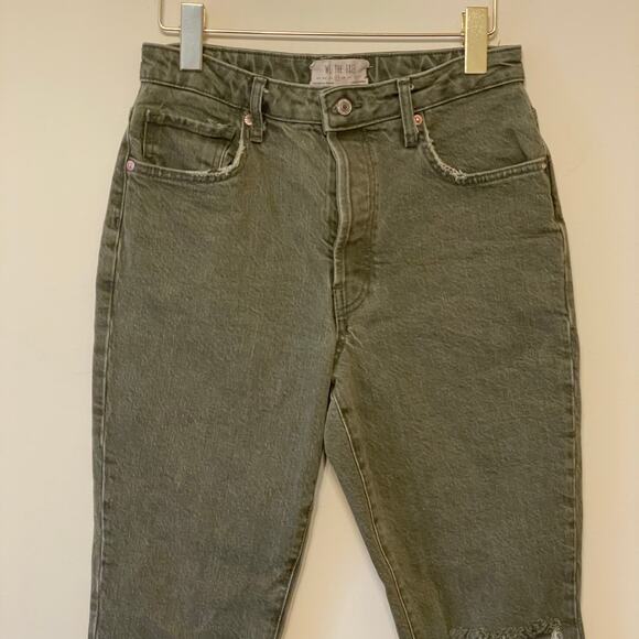 We The Free 27 ripped rugged jeans bohemian button fly raw hemline blue denim - Picture 2 of 8